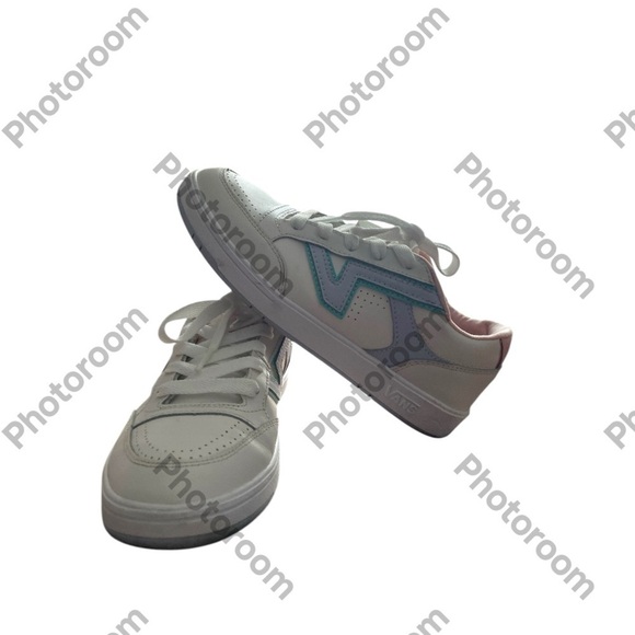 Vans Women's White and Pink Sneakers - Picture 4 of 10